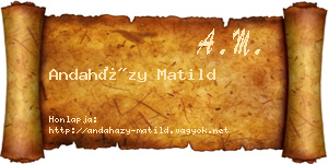 Andaházy Matild névjegykártya